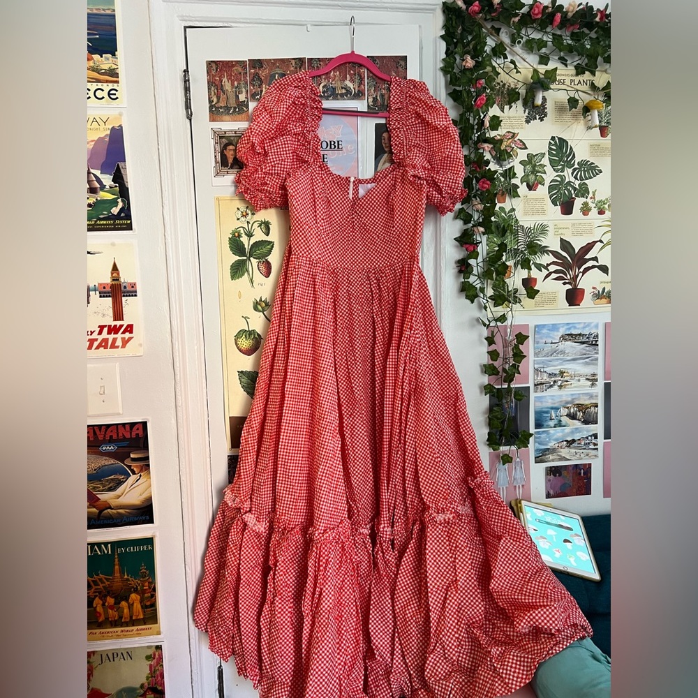 Selkie The Ritz Baby Gingham Long Dress BNWT